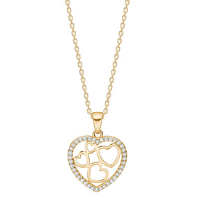 NORDAHL Heart 8kt gold necklace with zirconia ●740300