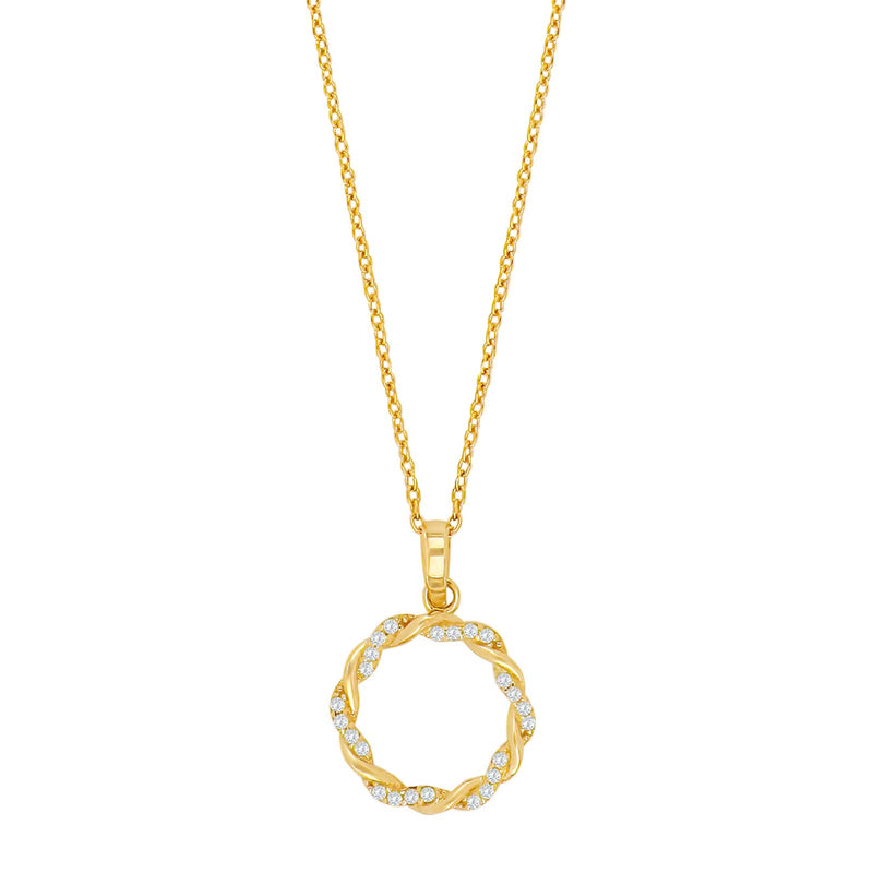 Gullhálsmen 8kt með zirkonia