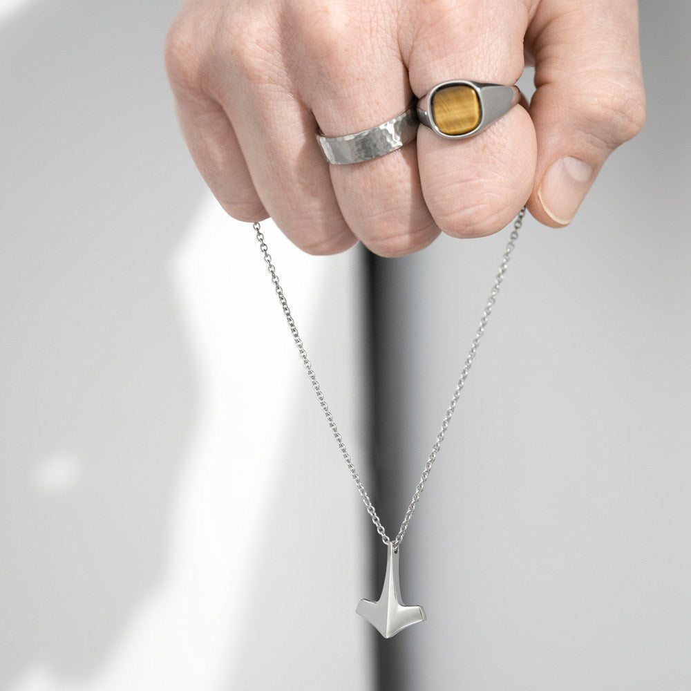 SON Hamraður stál herrahringur ●032760