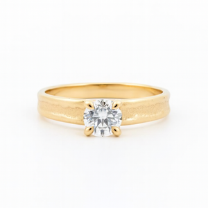 LAUPUR 14k eldmótaður gullhringur með 0.5ct demanti