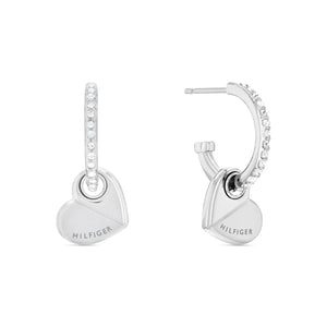 TOMMY HILFIGER Heart eyrnalokkar með zirkonia 2780882