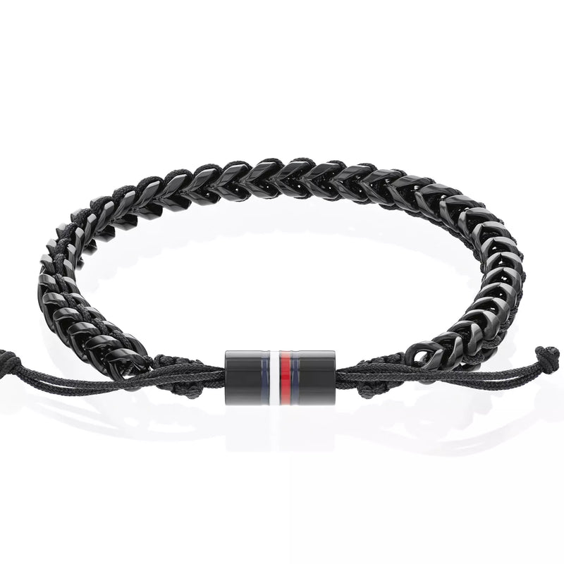 TOMMY HILFIGER Svart herraarmband