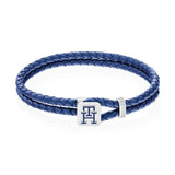 TOMMY HILFIGER Monogram blátt leður herraarmband 2790530