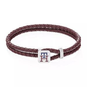 TOMMY HILFIGER Monogram brúnt leður herraarmband 2790533