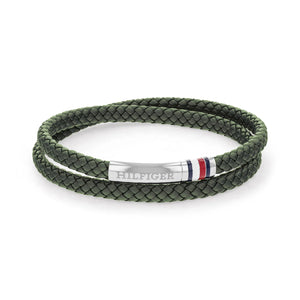 TOMMY HILFIGER Double grænt leður herraarmband 2790550