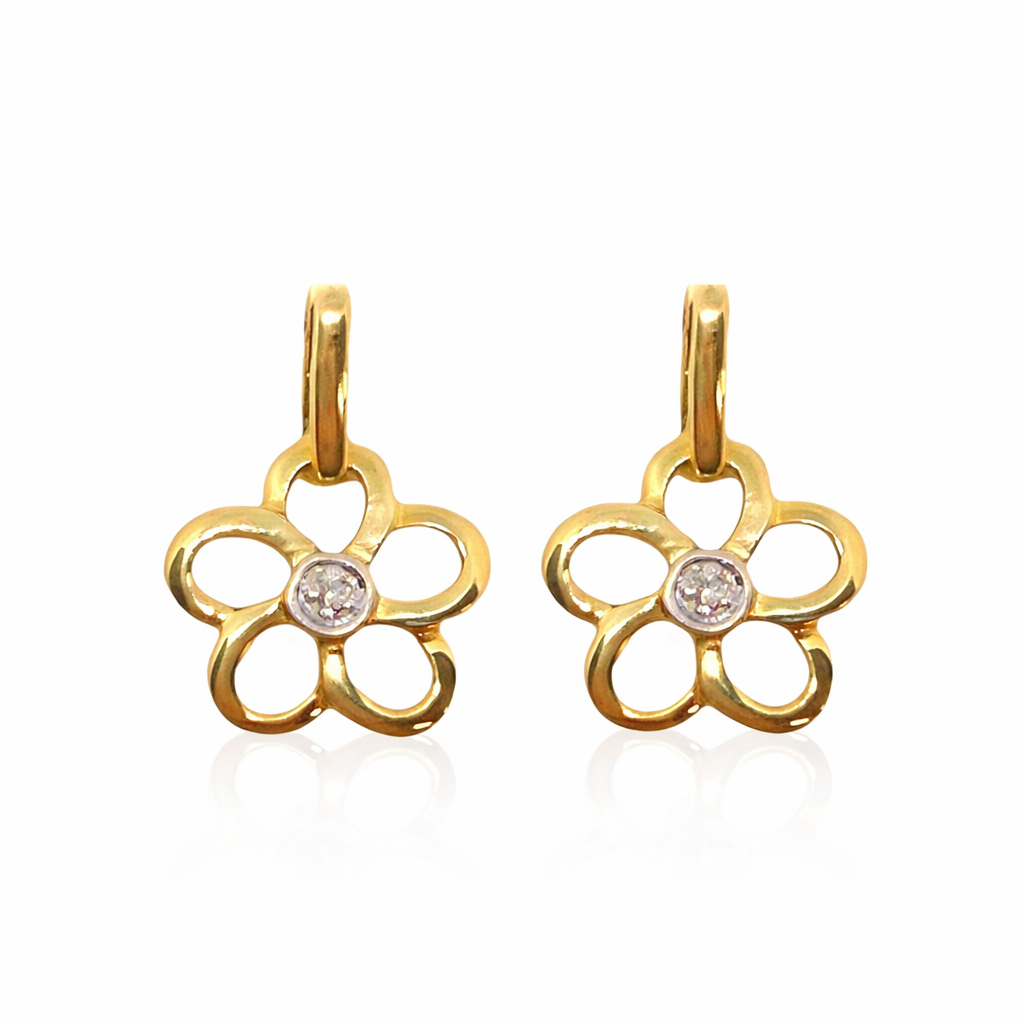 Gulleyrnalokkar 14kt með zirkonia