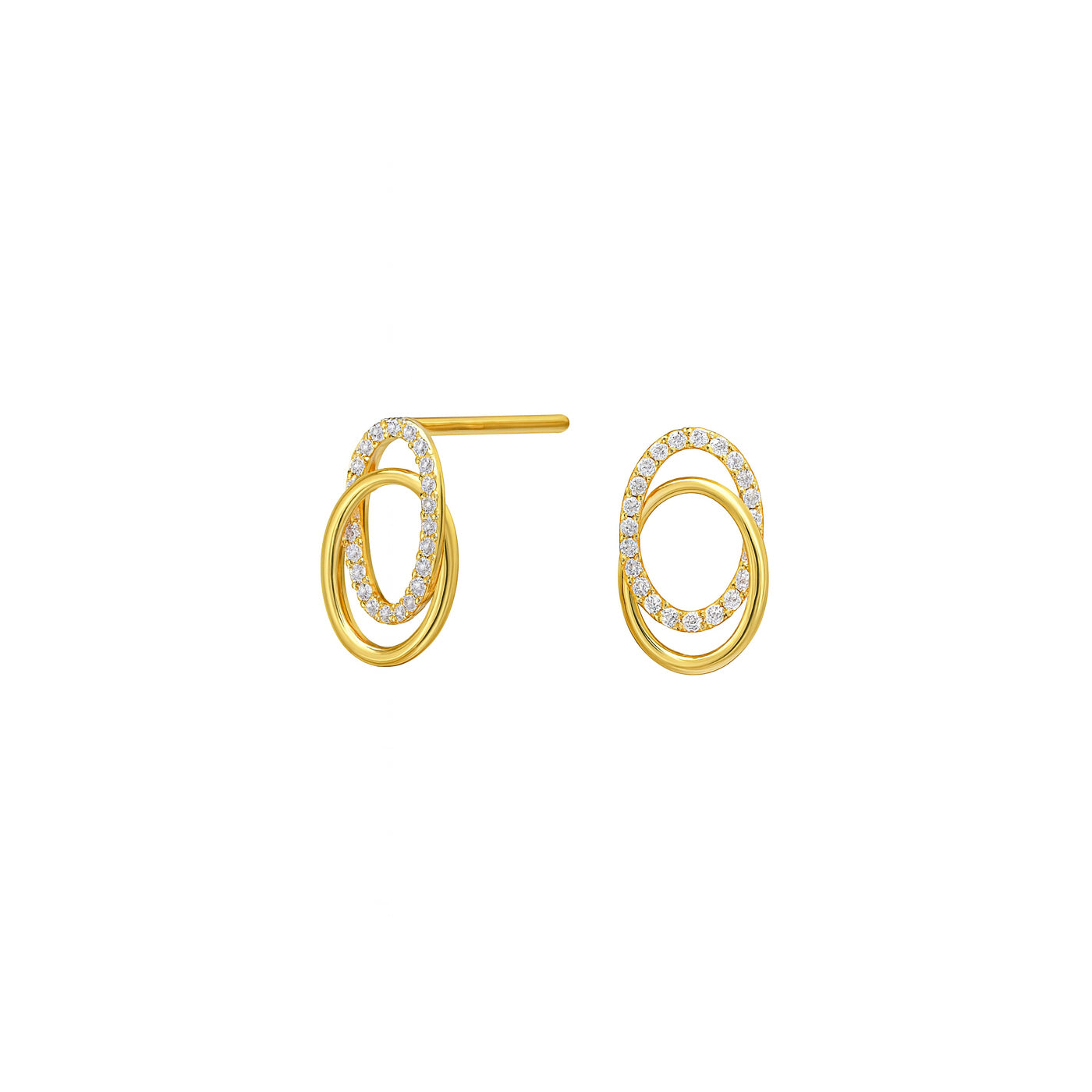 Gulleyrnalokkar 14k með 0.14ct demöntum