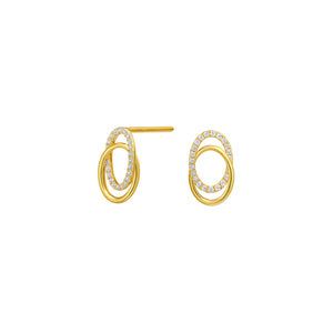 NORDAHL Gulleyrnalokkar 14k með 0.14ct demöntum