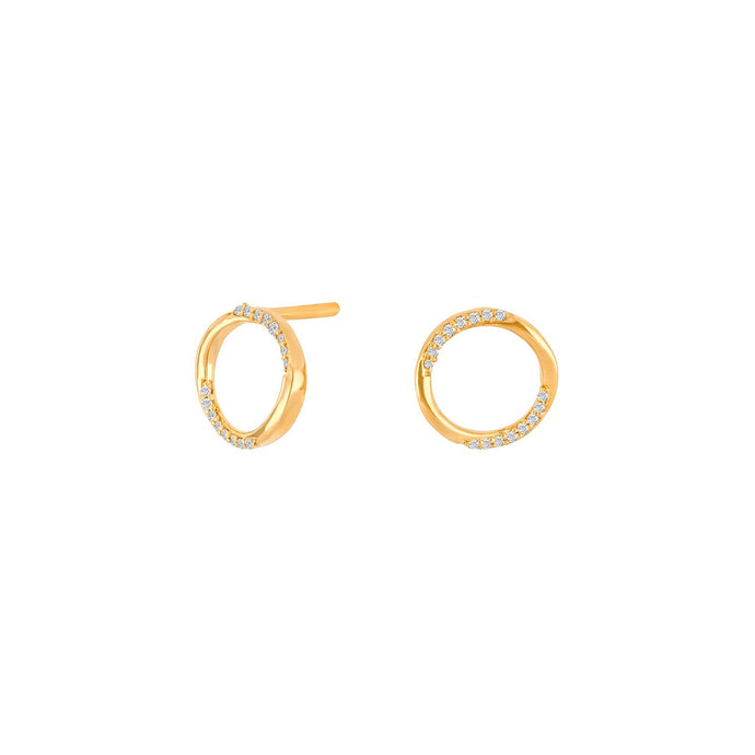 Gulleyrnalokkar 14k með 0.05ct demöntum