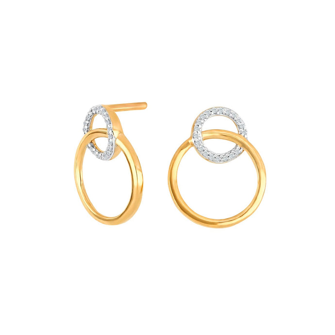 Gulleyrnalokkar 14k með 0.05ct demöntum