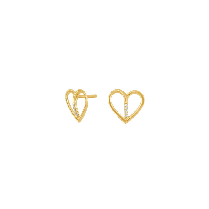 Gulleyrnalokkar 14k með 0.02ct demöntum