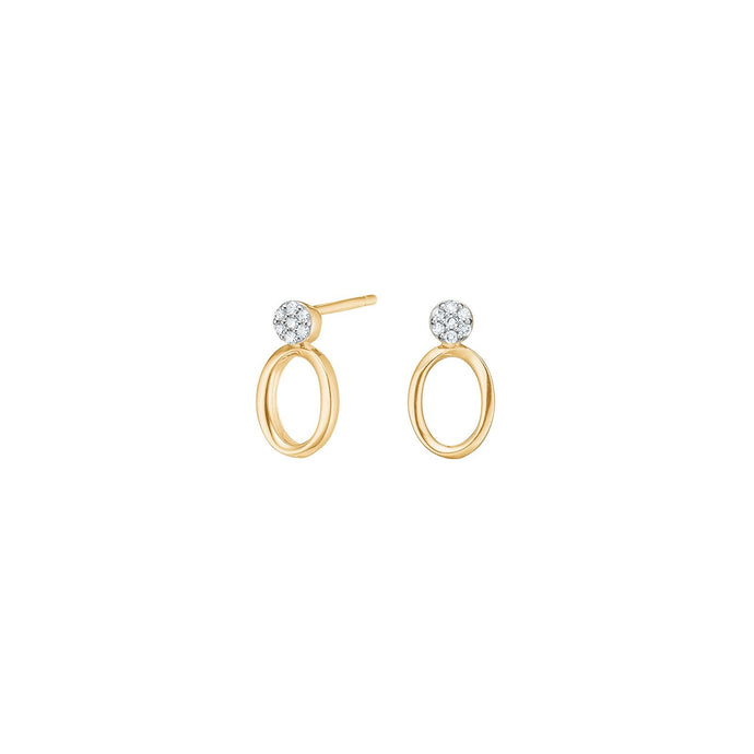 Gulleyrnalokkar 14k með 0.055ct demöntum