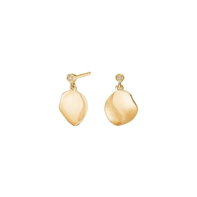 Gulleyrnalokkar 14k með 0.005ct demöntum