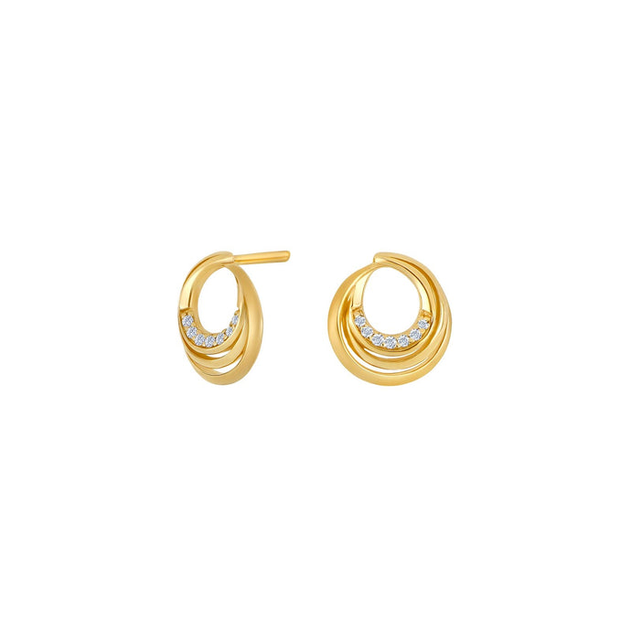 Gulleyrnalokkar 14k með 0.04ct demöntum