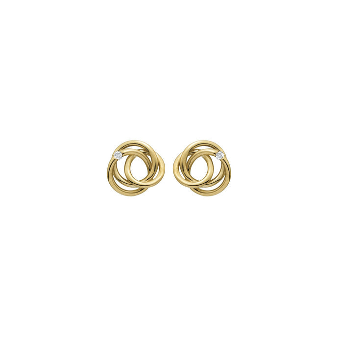 Gulleyrnalokkar 14k með 0.02ct demöntum