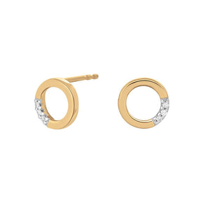 NORDAHL Gulleyrnalokkar 14kt með 0.02ct demöntum
