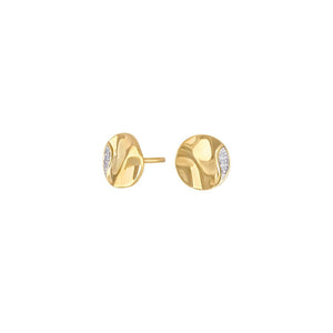 NORDAHL Gulleyrnalokkar 14kt með 0.02ct demöntum