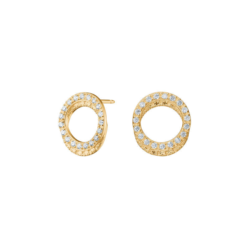 Gulleyrnalokkar 8kt með zirkonia