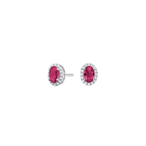 NORDAHL Roset silver earrings with red zirconia ●740900