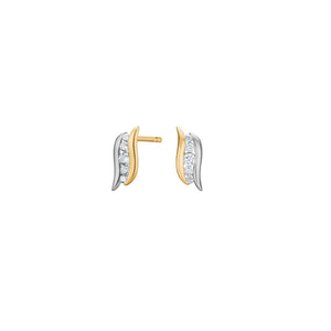 NORDAHL Bicolor 8kt gulleyrnalokkar með zirkonia ●610300