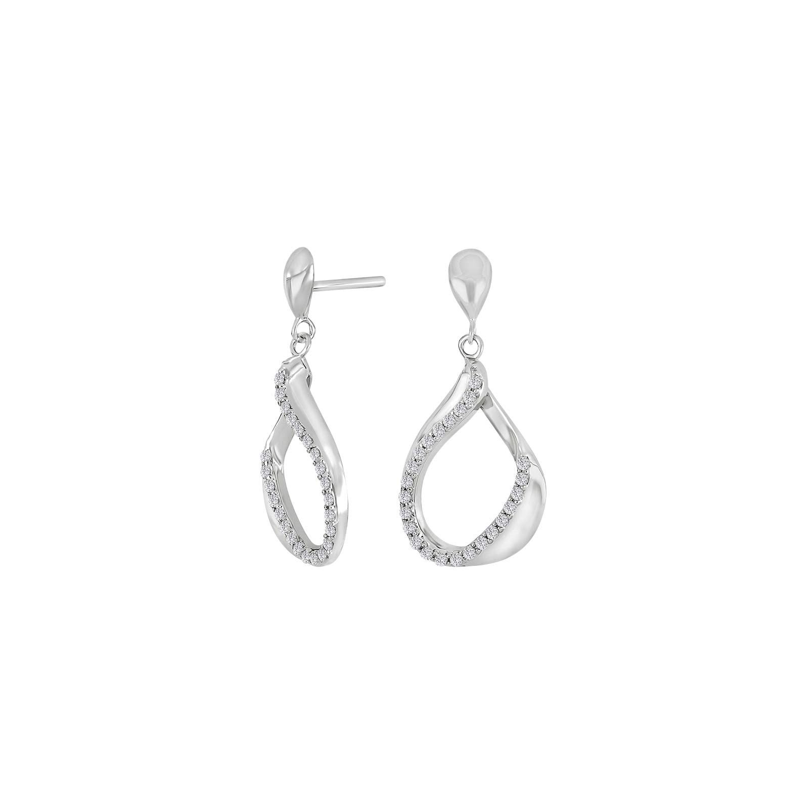 NORDAHL Pavé silfureyrnalokkar með zirkonia •210900