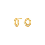 JOANLI Olga Small gold-plated silver earrings with zirconia ●035900