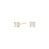 SIERSBØL Gulleyrnalokkar 14kt með zirkonia 4mm ●010500