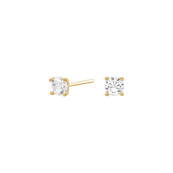 Gulleyrnalokkar 14k með zirkonia 4mm