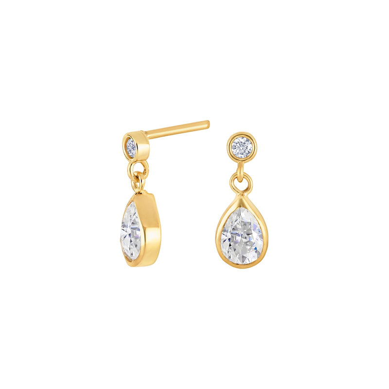 Gulleyrnalokkar 8kt með zirkonia