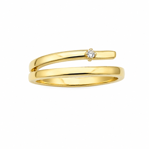 Gullhringur 14kt með zirkonia GH0245