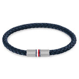 TOMMY HILFIGER Braided blátt leður herraarmband 2790460