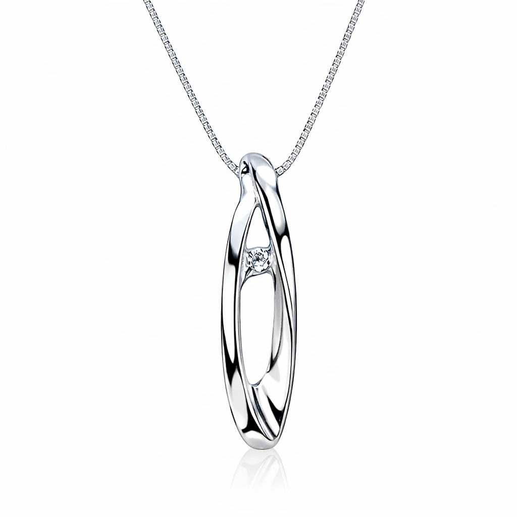 Gullhálsmen 14kt með 0.01ct demanti