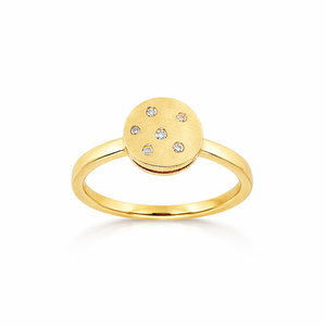 Gullhringur 14kt með 0.1ct demöntum