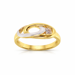 Gullhringur 14kt með zirkonia
