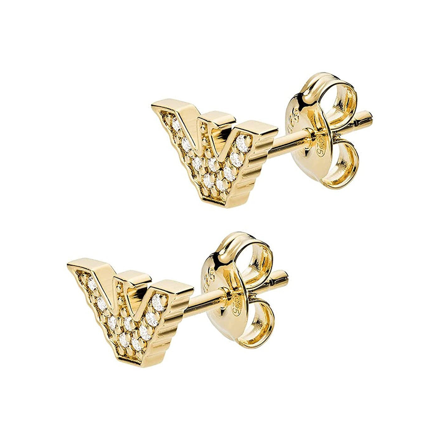 ARMANI Eagle Logo gylltir silfureyrnalokkar EG3437
