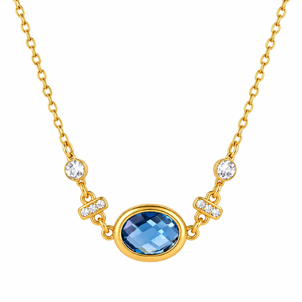 ASTORÍA Isla gold-plated necklace with blue stone
