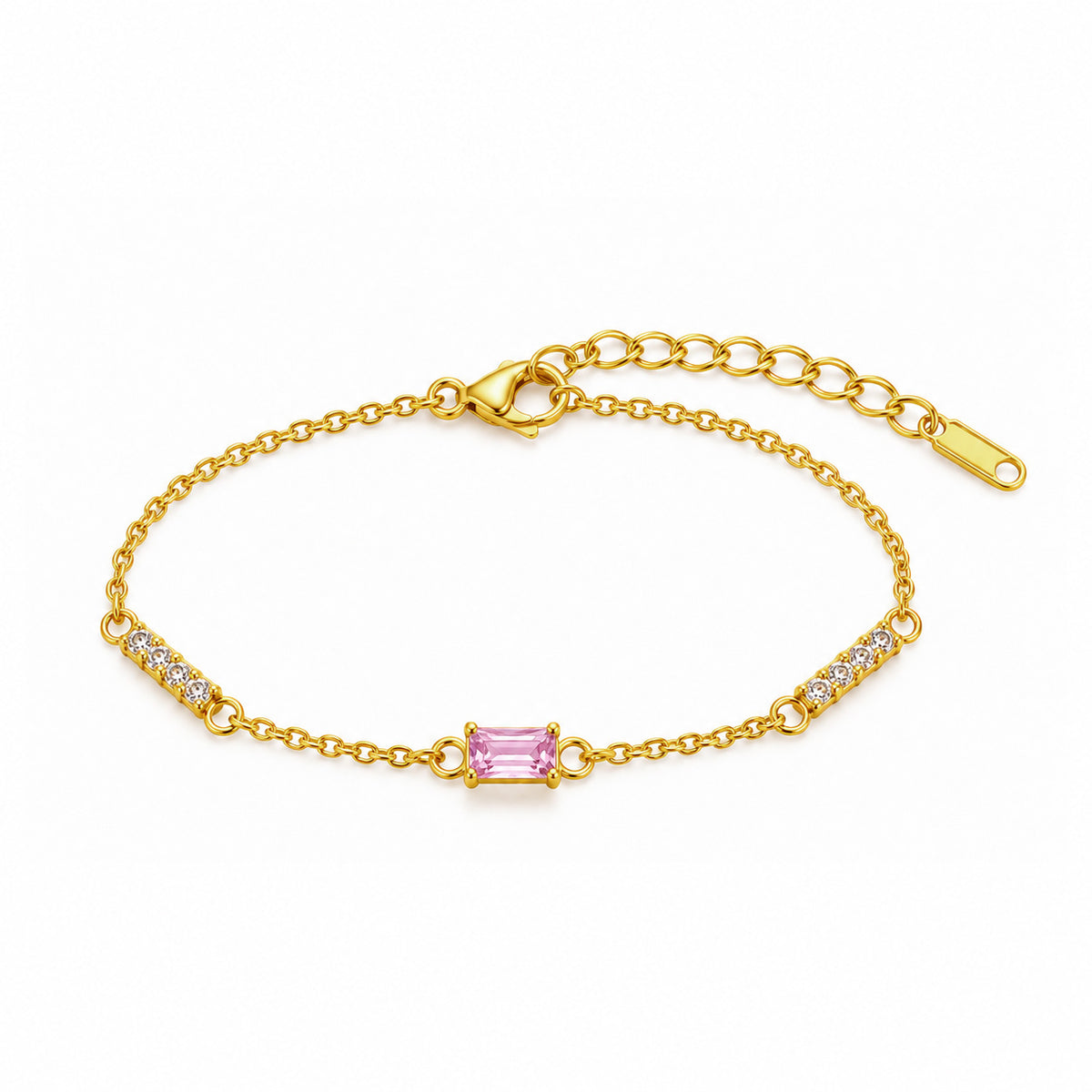 ASTORÍA Grace gold-plated bracelet with pink zirconia