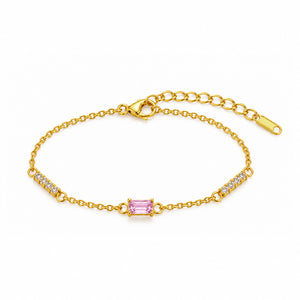ASTORÍA Grace gyllt armband með bleikum zirkonia