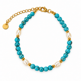OCEANIA Ivy armband með ferskvatnsperlum | Turquoise