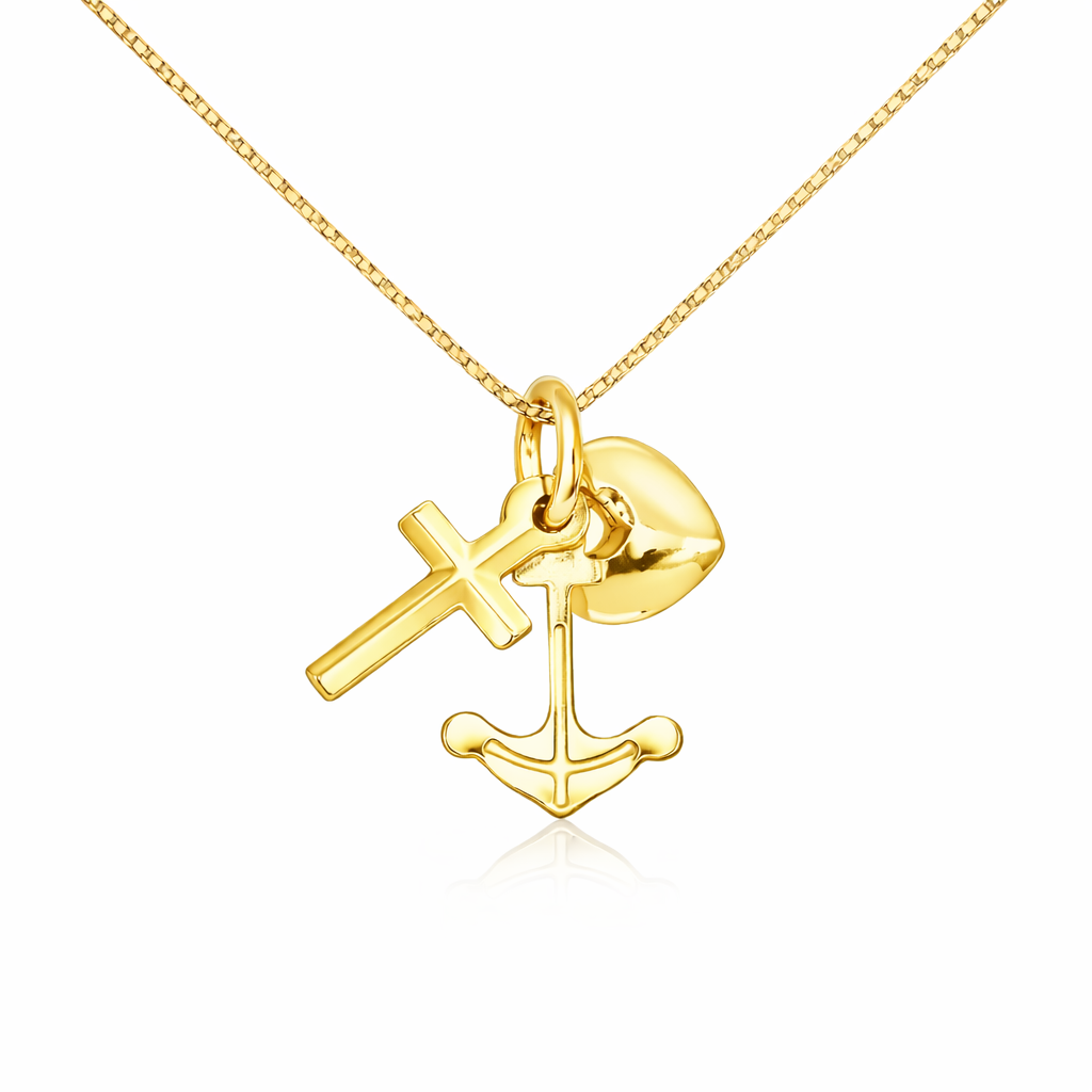 Gyllt silfurhálsmen Trú, von og kærleikur