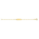 Kids' 14kt gold bracelet with plate for engraving