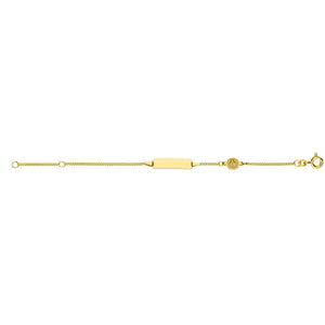 Children's 8kt gold bracelet with plate for engraving