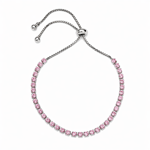 MIRA Misty armband með bleikum zirkonia