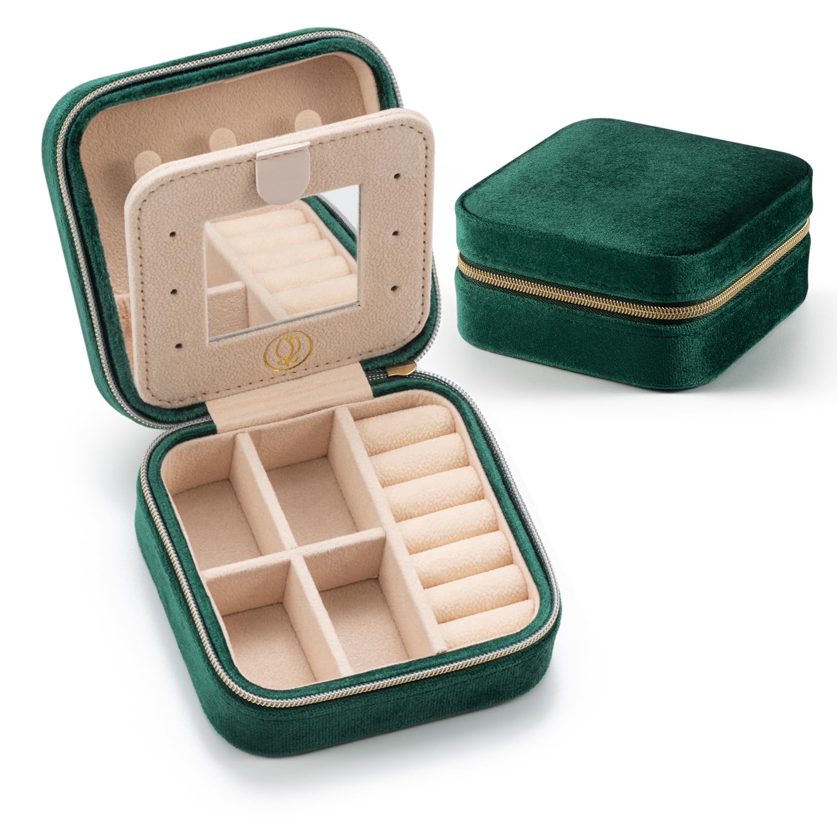 Ferða skartgripaskrín Small - Olive grænt