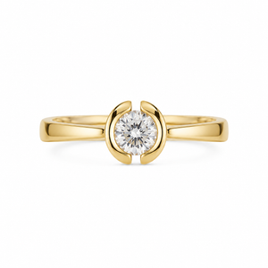 Gullhringur 14kt með zirkonia GH019