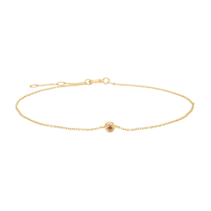 Gullarmband 14k með 0.007ct rúbín