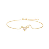 NOA Kids Heart gyllt silfurarmband með ljósbleikum zirkonia ●355918