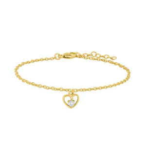 NOA Kids Heart gyllt silfurarmband með zirkonia ●025900