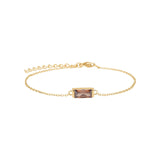 NORDAHL Facet gyllt silfurarmband með brúnum zirkonia ●075900