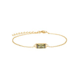 NORDAHL Facet gyllt silfurarmband með grænum zirkonia ●085900